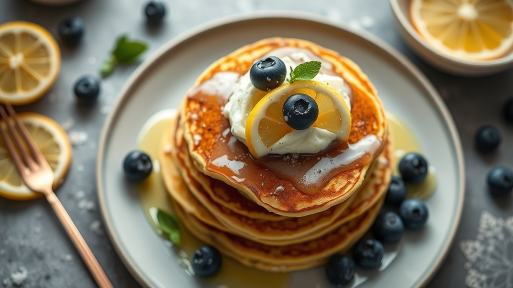 Lemon Blueberry Ricotta Pancakes