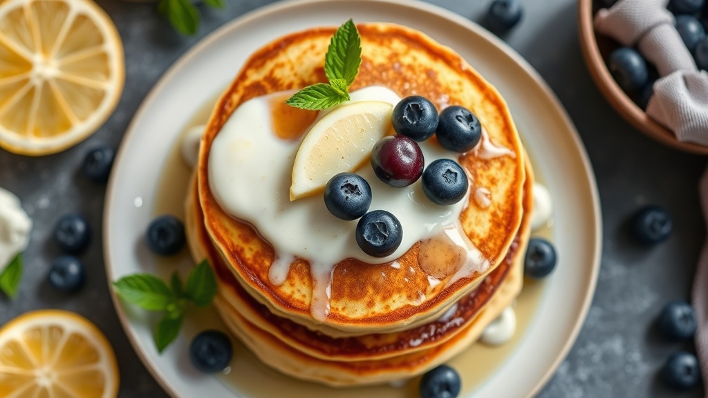 Lemon Blueberry Ricotta Pancakes