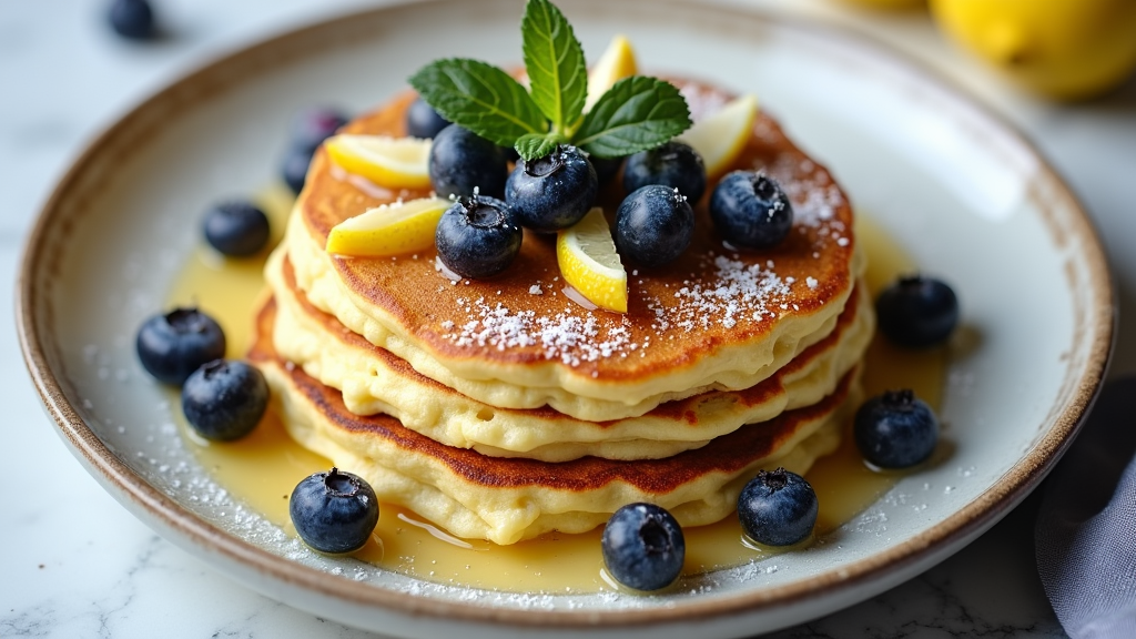 Lemon Blueberry Ricotta Pancakes