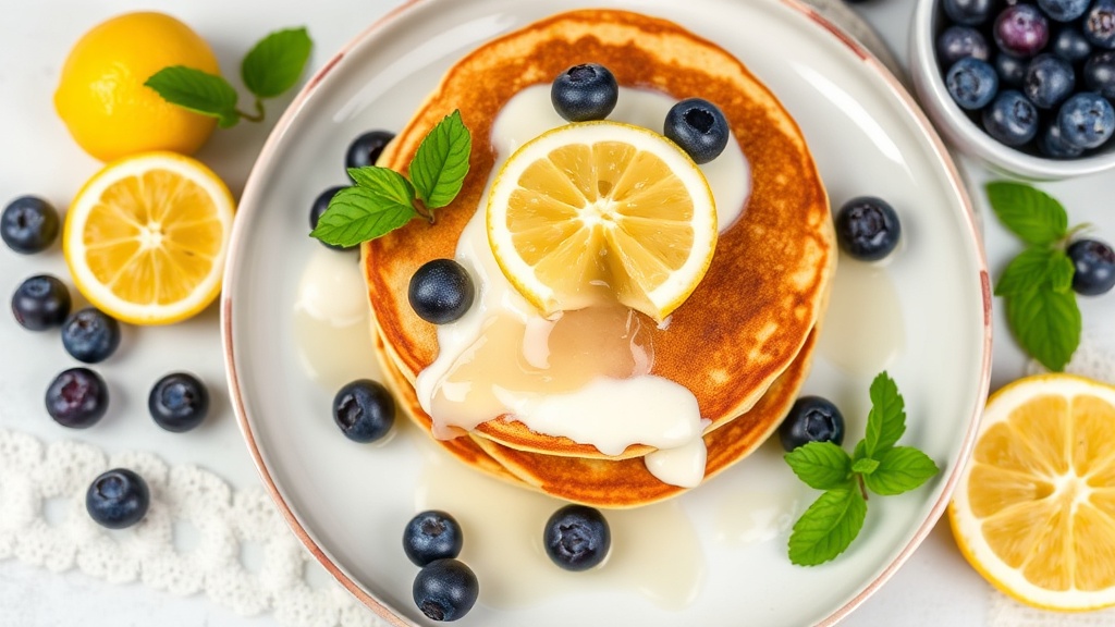Lemon Blueberry Ricotta Pancakes