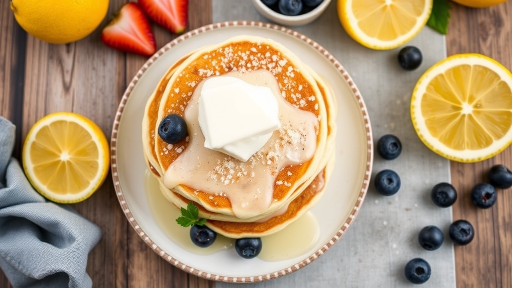 Lemon Blueberry Ricotta Pancakes