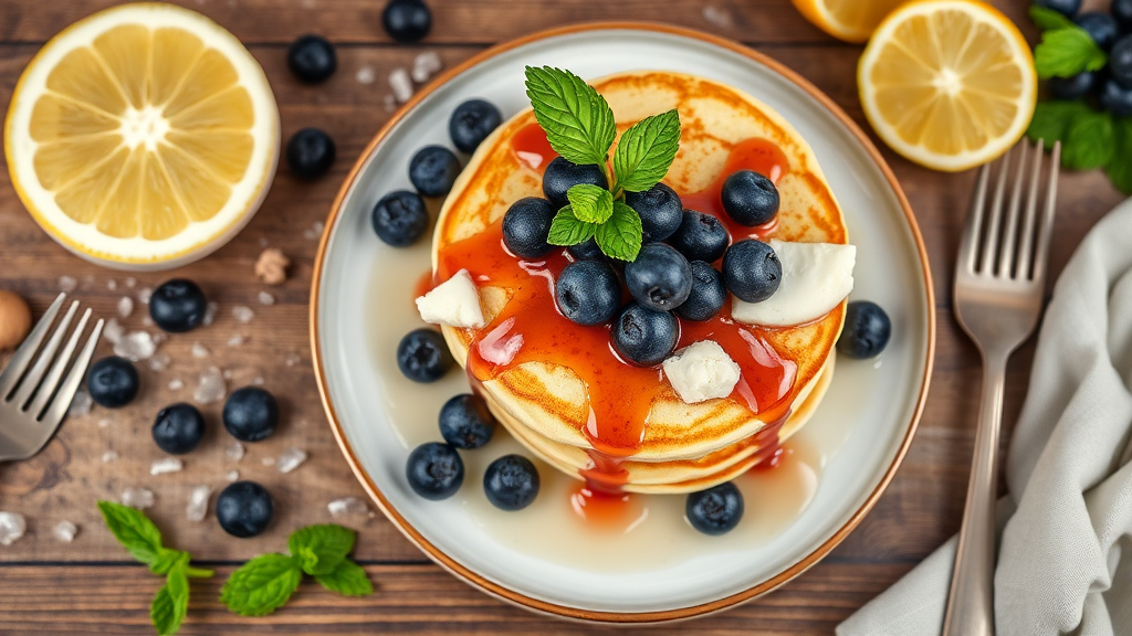 Lemon Blueberry Ricotta Pancakes
