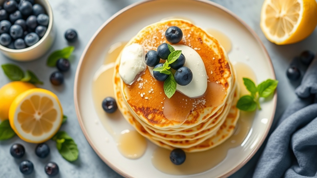 Lemon Blueberry Ricotta Pancakes