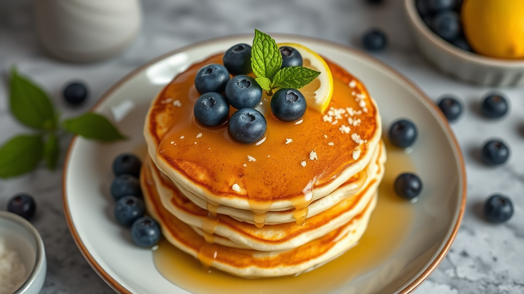 Lemon Blueberry Ricotta Pancakes