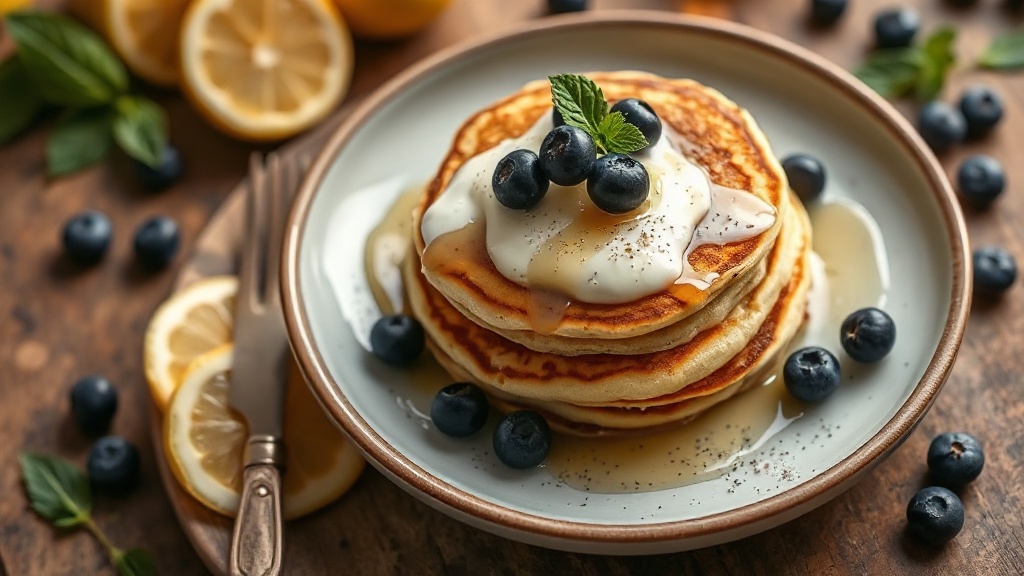Lemon Blueberry Ricotta Pancakes