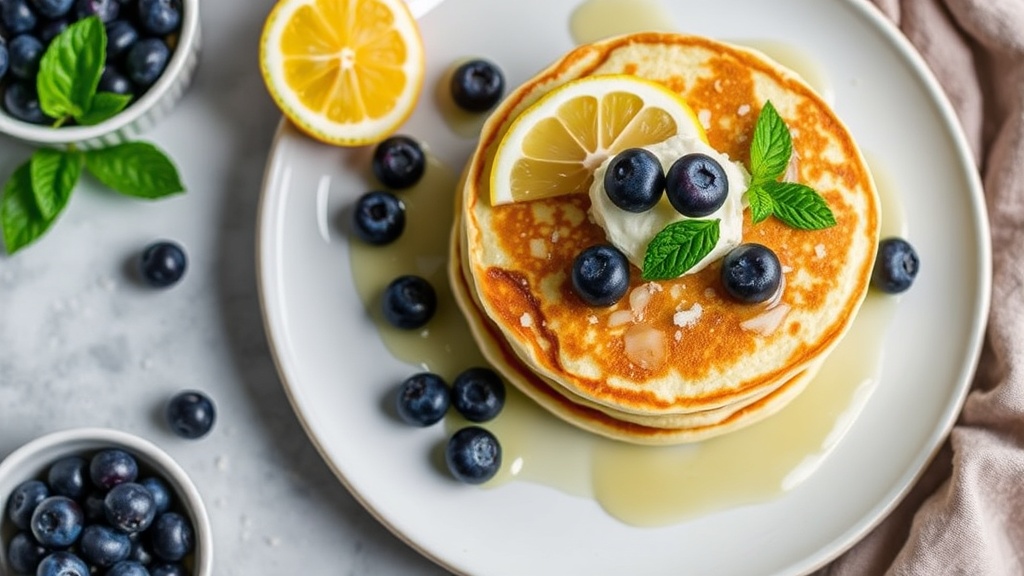 Lemon Blueberry Ricotta Pancakes