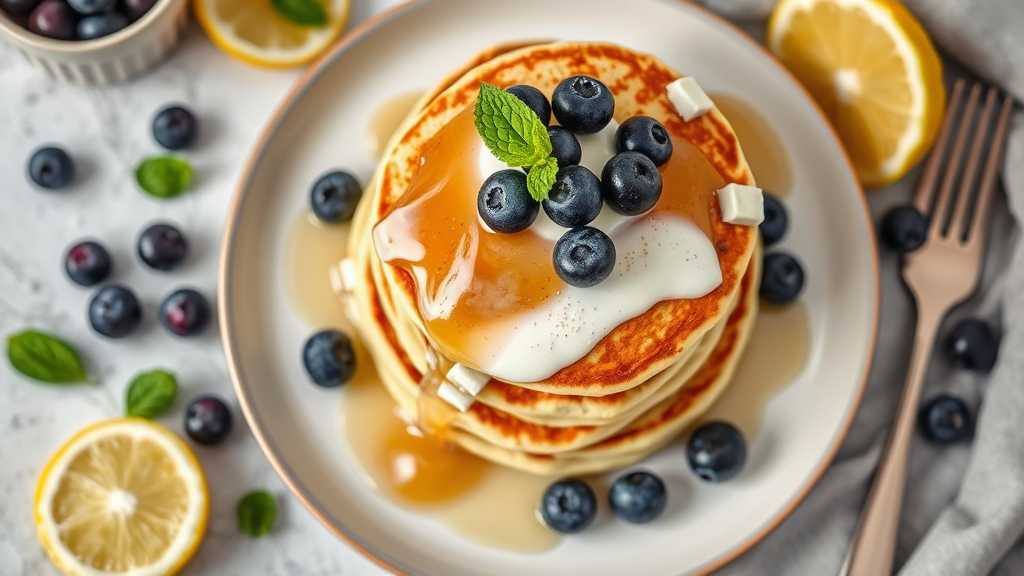 Lemon Blueberry Ricotta Pancakes