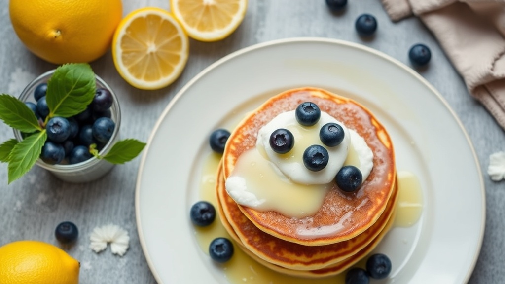 Lemon Blueberry Ricotta Pancakes