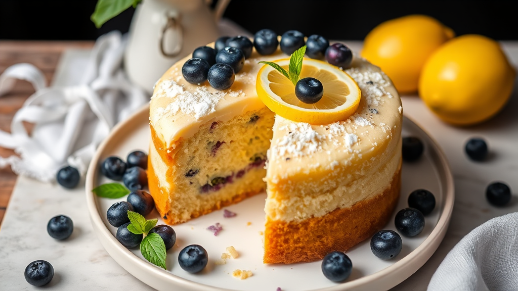 Lemon Blueberry Sponge Cake