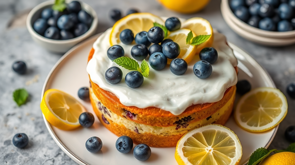 Lemon Blueberry Tranche Cake