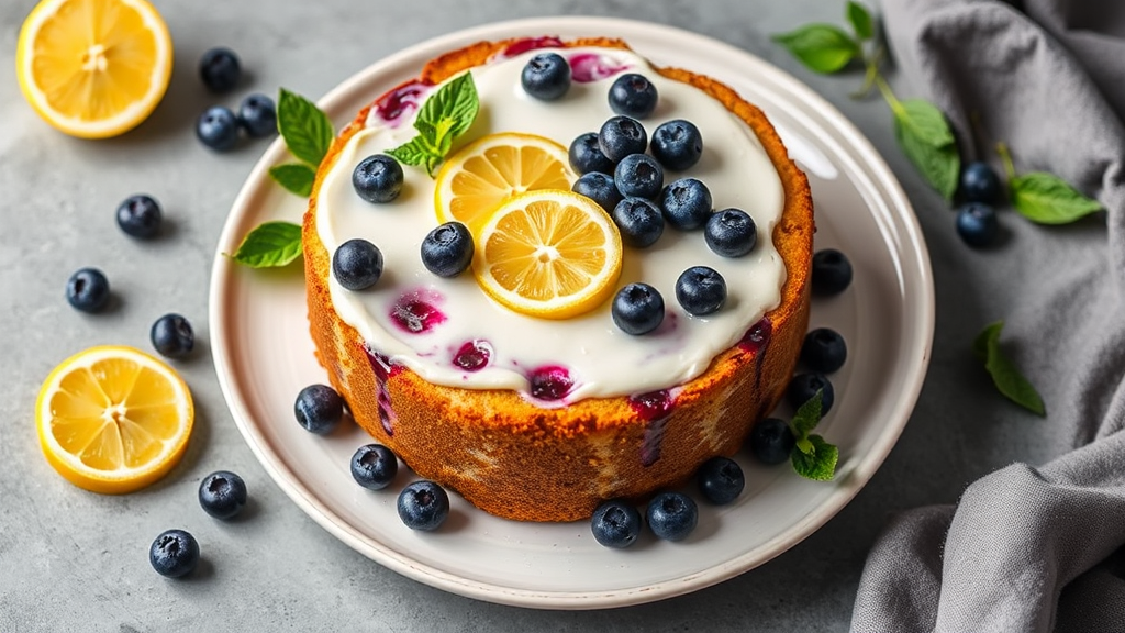 Lemon Blueberry Yogurt Cake