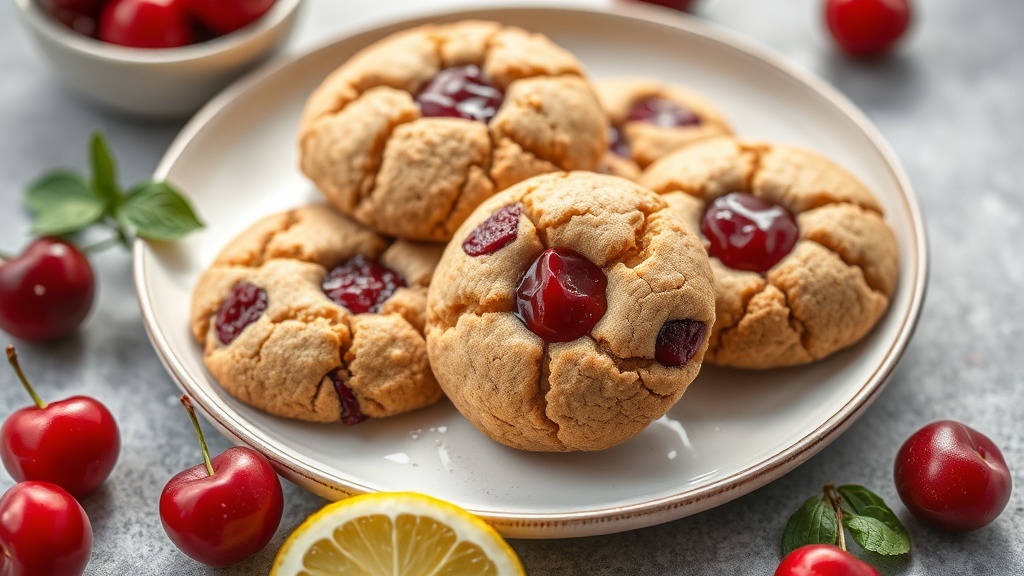 Lemon Cherry Protein Cookies