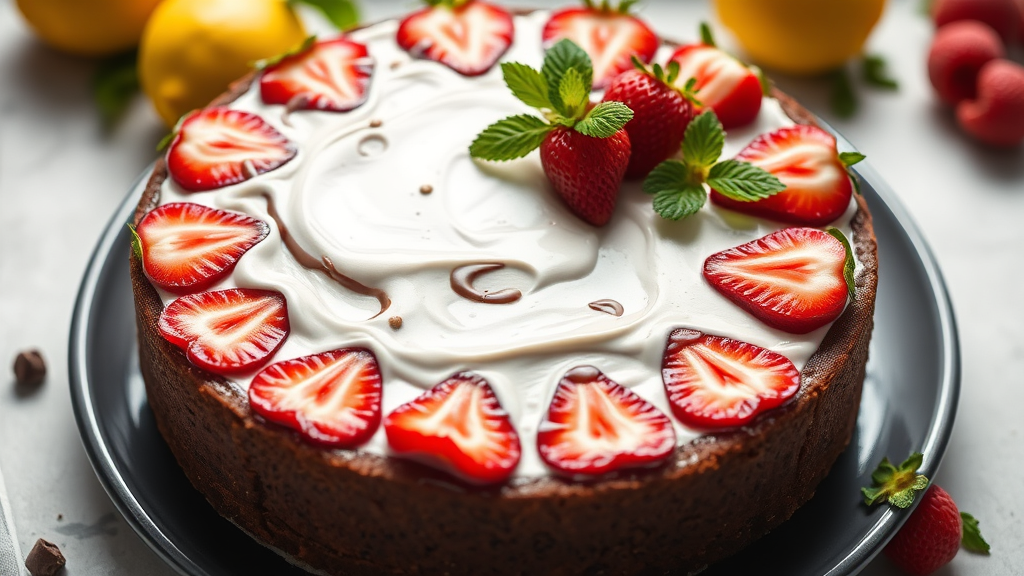 Lemon Chocolate Strawberry Cake