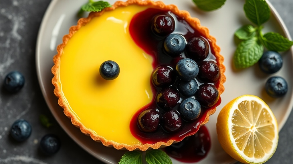 Lemon Curd Tart with Blueberry Compote