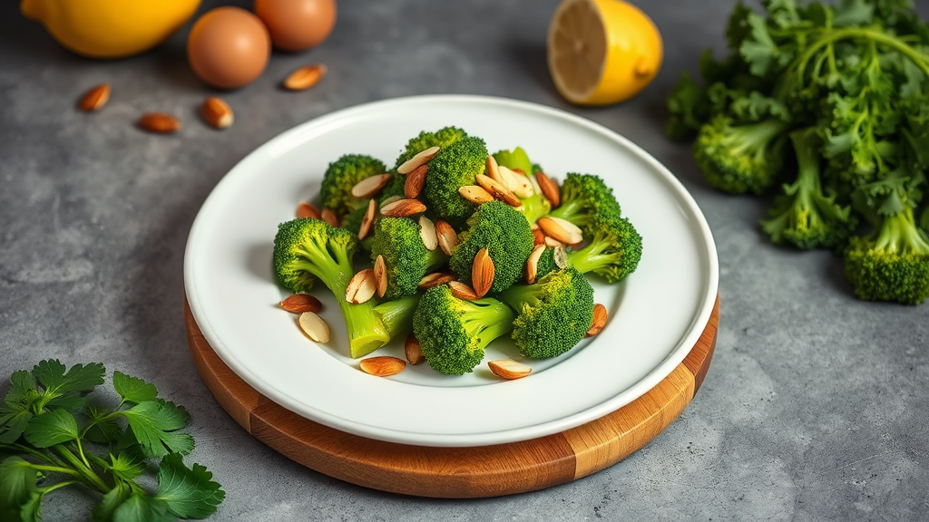 Lemon Garlic Broccoli with Toasted Almonds