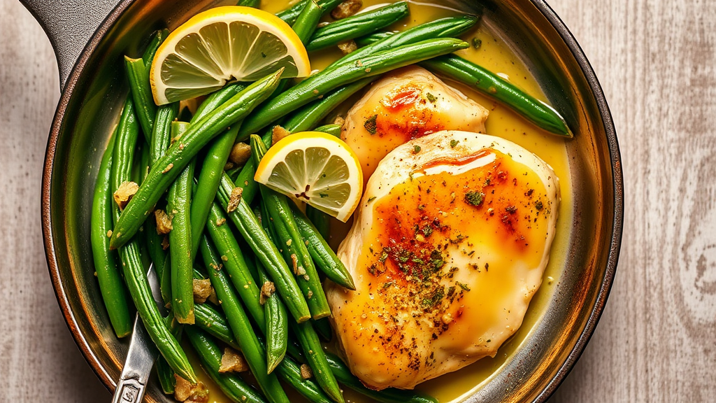 Lemon Garlic Butter Chicken and Green Beans Skillet