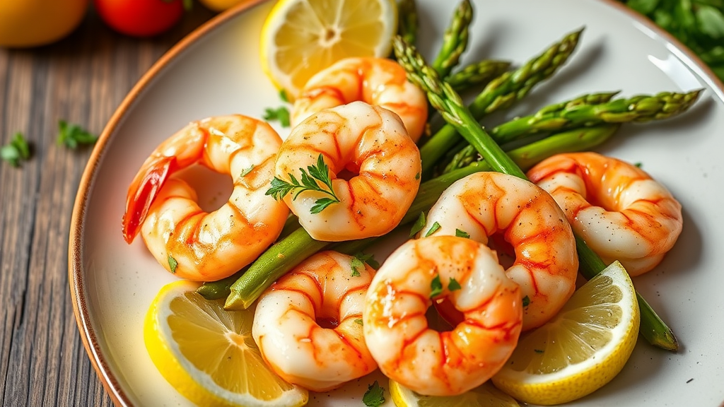 Lemon Garlic Shrimp and Asparagus