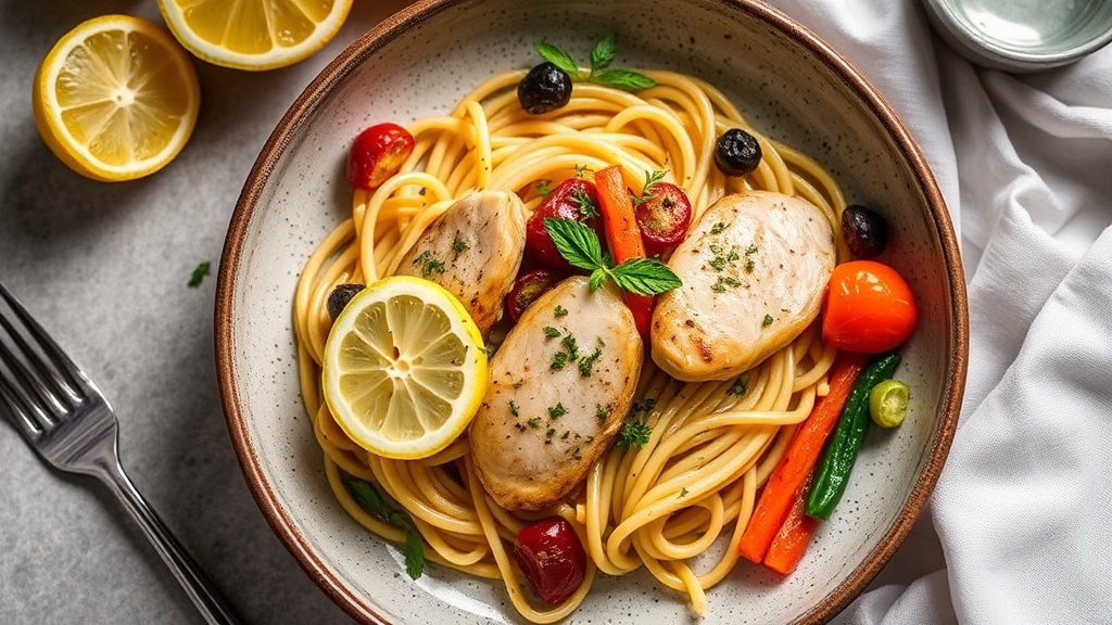 Lemon Herb Chicken Pasta with Seasonal Vegetables
