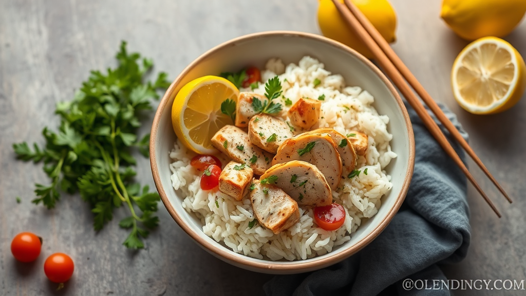 Lemon Herb Chicken Rice Bowl