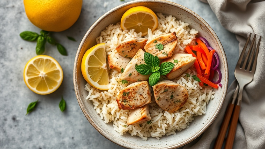 Lemon Herb Chicken Rice Bowl