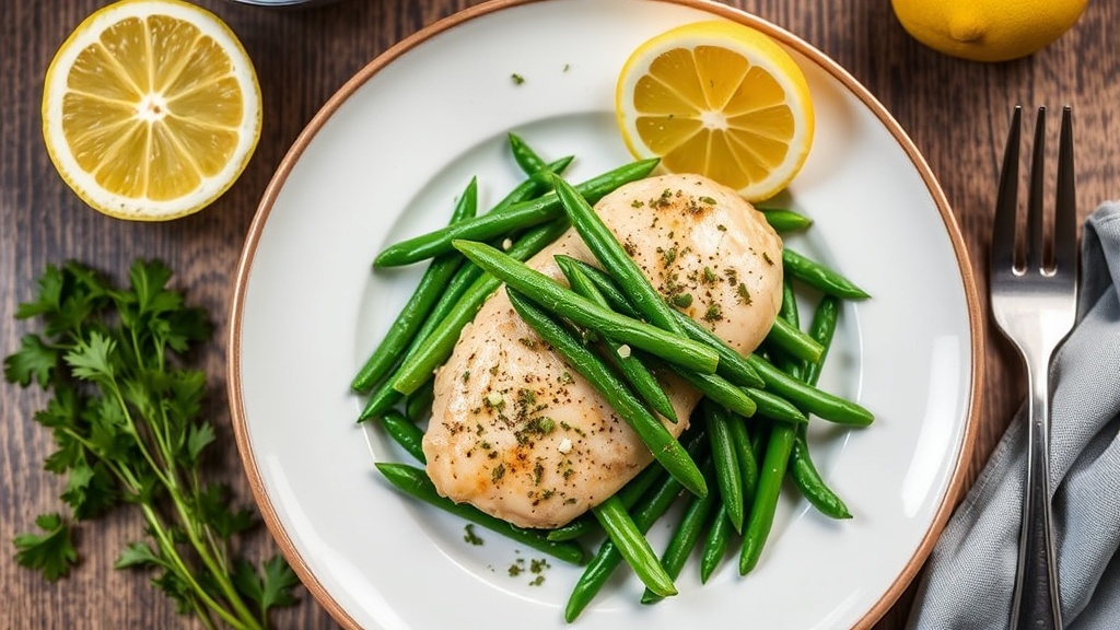 Lemon Herb Chicken with Sautéed Green Beans