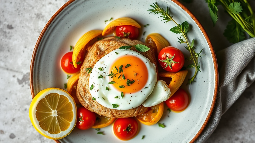 Lemon Herb Chicken with Tomato and Egg (Inspired Recipe)