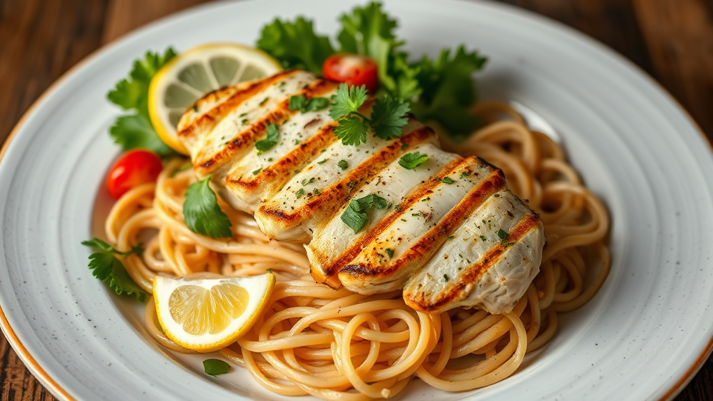 Lemon Herb Grilled Chicken with Noodle Salad