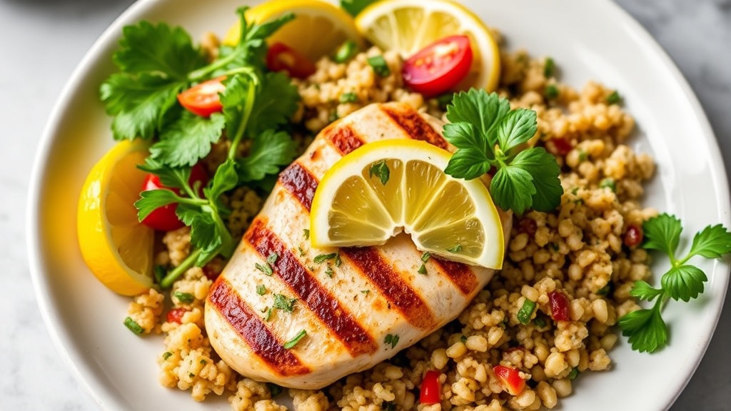 Lemon Herb Grilled Chicken with Quinoa Salad