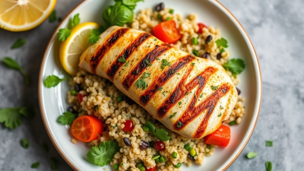 Lemon Herb Grilled Chicken with Quinoa Salad