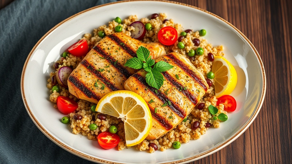 Lemon Herb Grilled Chicken with Quinoa Salad