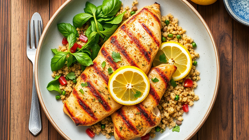 Lemon Herb Grilled Chicken with Quinoa Salad