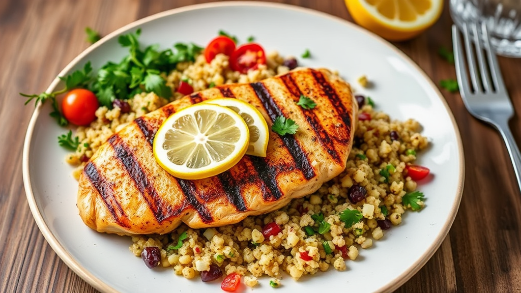 Lemon Herb Grilled Chicken with Quinoa Salad