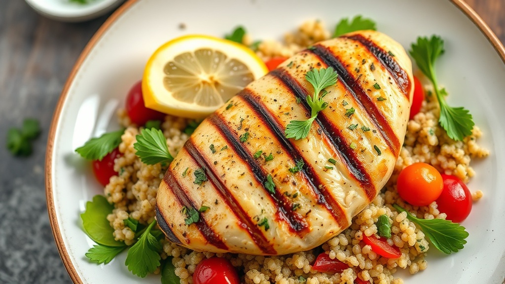 Lemon Herb Grilled Chicken with Quinoa Salad