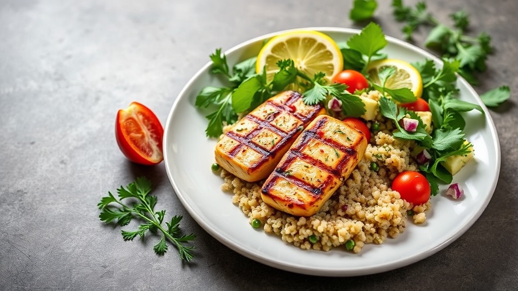 Lemon Herb Grilled Chicken with Quinoa Salad
