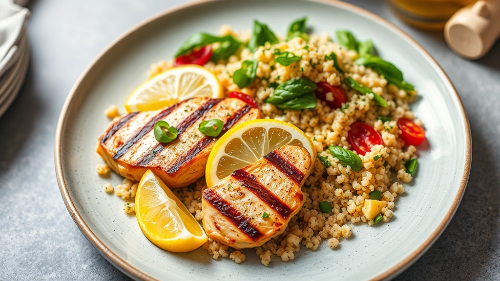 Lemon Herb Grilled Chicken with Quinoa Salad