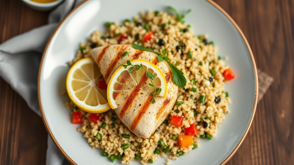 Lemon Herb Grilled Chicken with Quinoa Salad