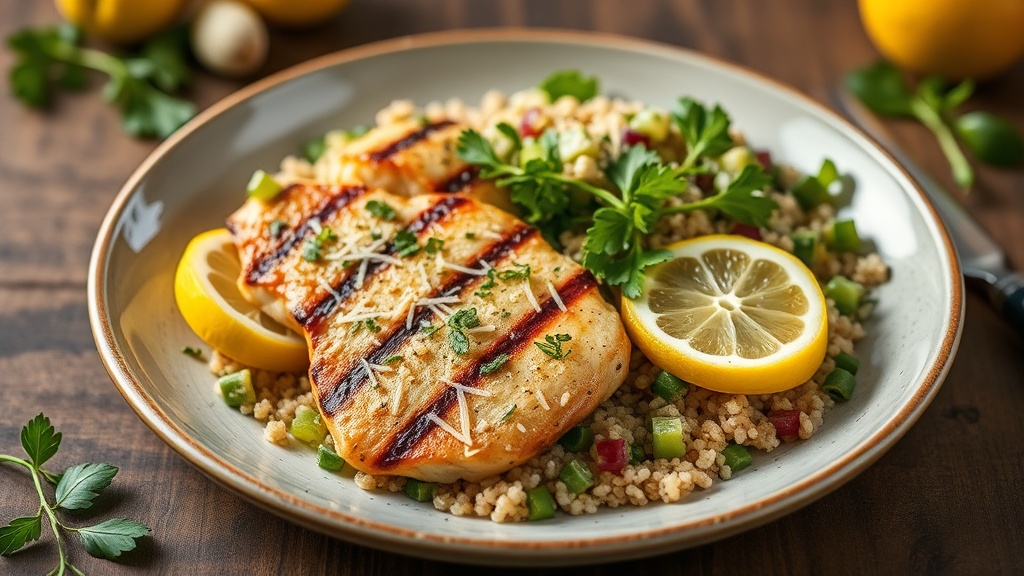Lemon Herb Grilled Chicken with Quinoa Salad