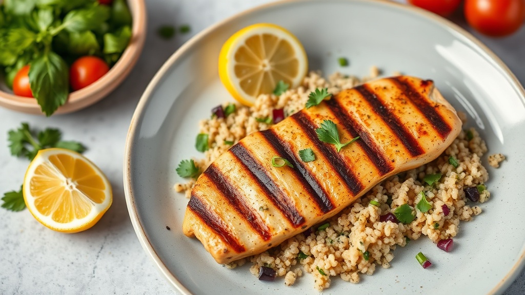 Lemon Herb Grilled Chicken with Quinoa Salad