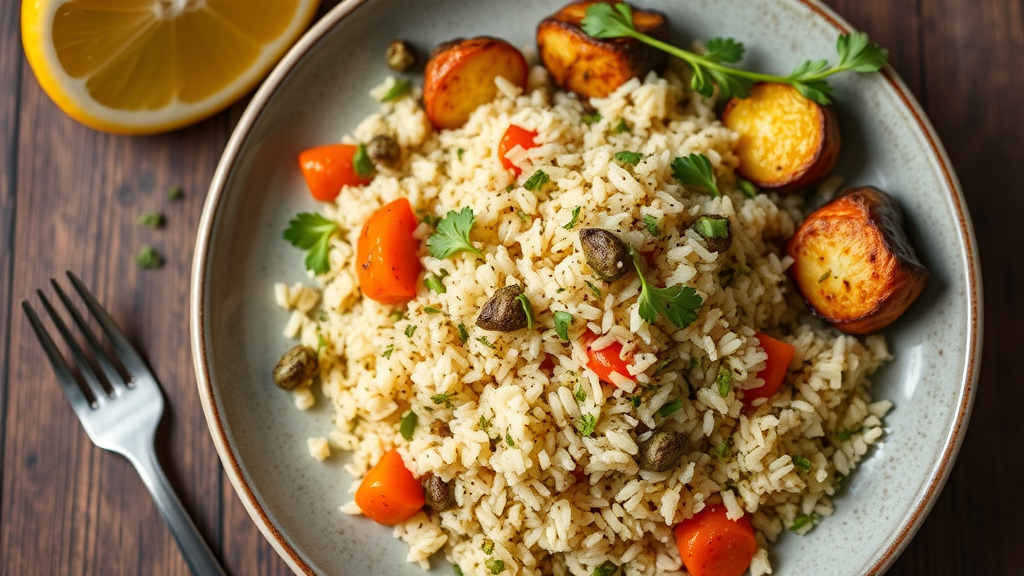 Lemon Herb Rice Pilaf with Roasted Vegetables