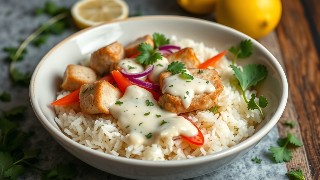 Lemon Herb Sauce for Chicken Rice Bowls