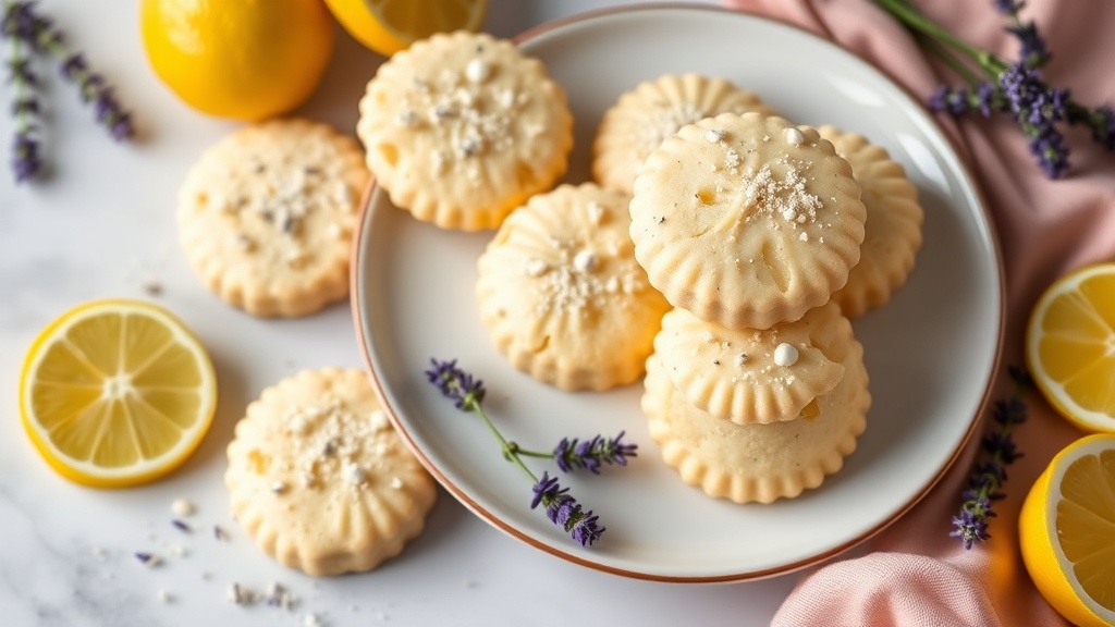 Lemon Lavender Shortbread Cookies