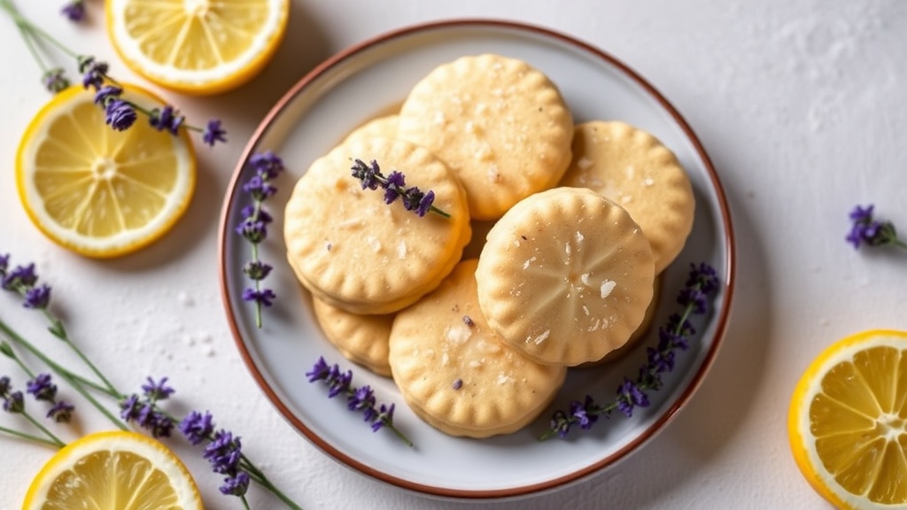 Lemon Lavender Shortbread Cookies