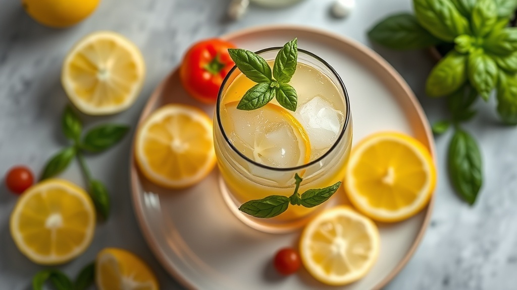Lemonade with a Basil Twist