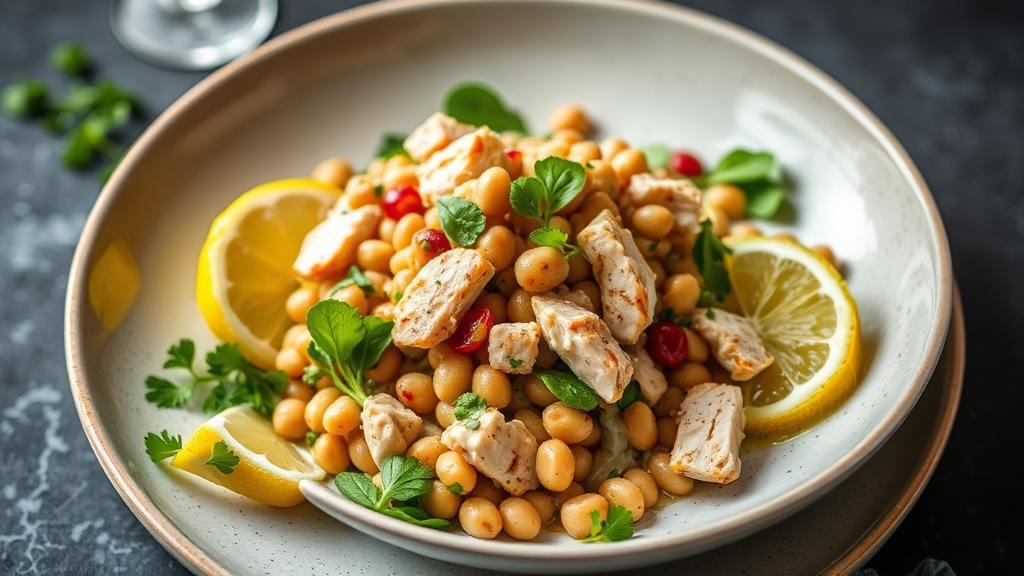 Lemon-Ginger Chicken Salad with Mixed Beans
