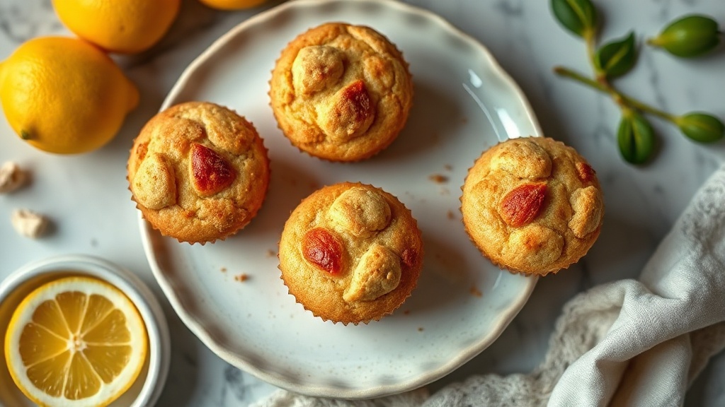Lemon-Honey Ginger Mini Muffins