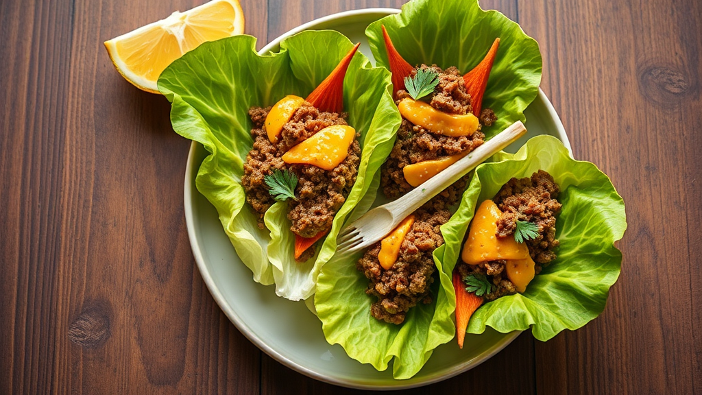 Lettuce and Shells with Cheesy Beef Filling