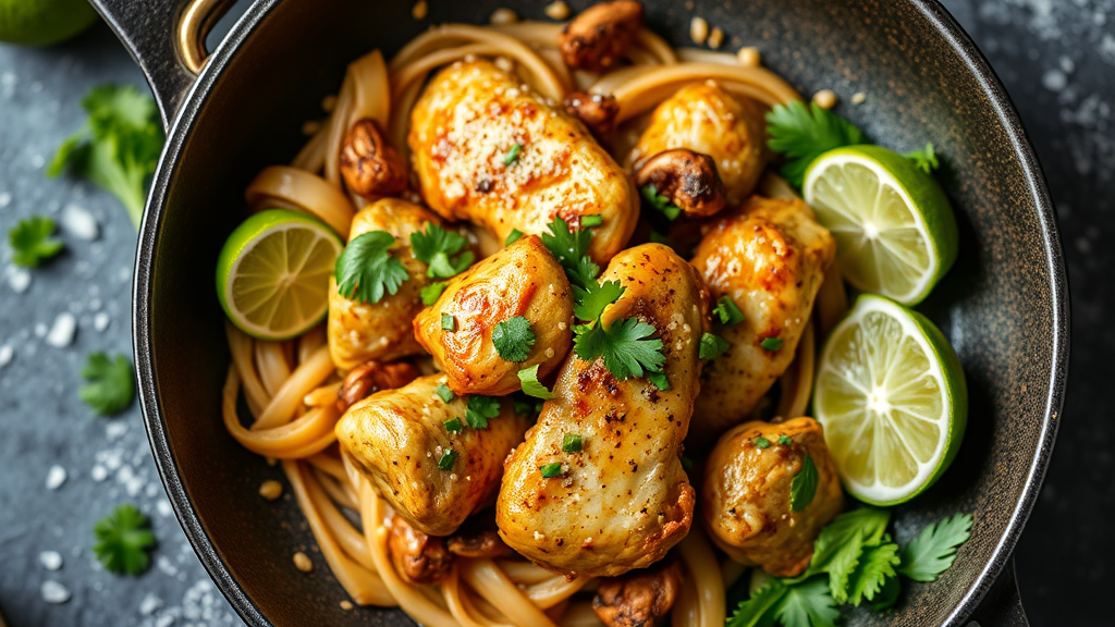 Lime and Shiitake Chicken Skillet