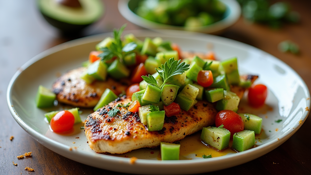 Lime-Infused Grilled Chicken Breast with Avocado Salsa