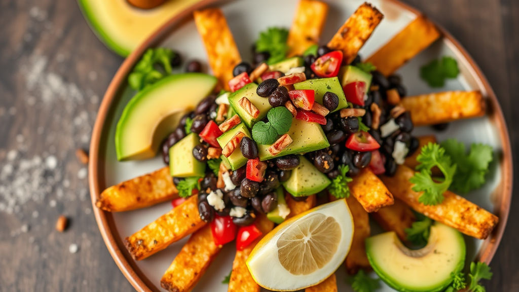 Loaded Black Bean and Avocado Fries