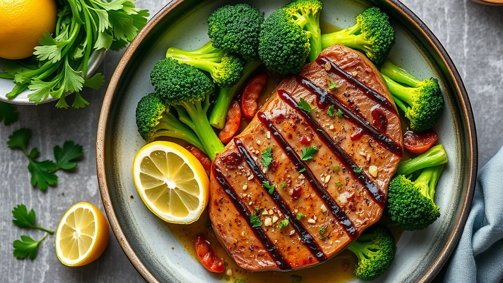 Low Carb Lemon Garlic Steak and Broccoli Skillet
